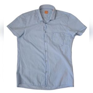 Hugo BOSS Men's Blue Checkered Shirt Size M